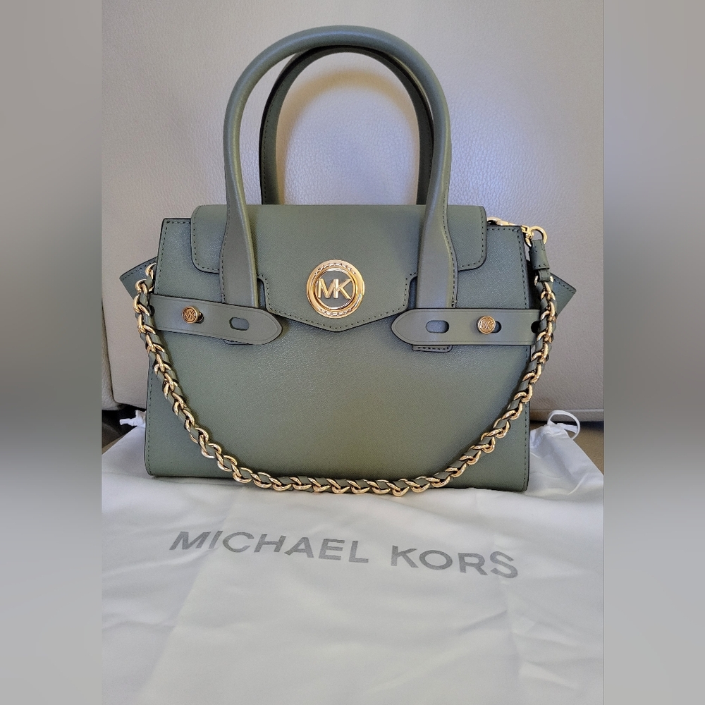 Michael Kors Carmen Medium Flap Saffiano Leather Satchel